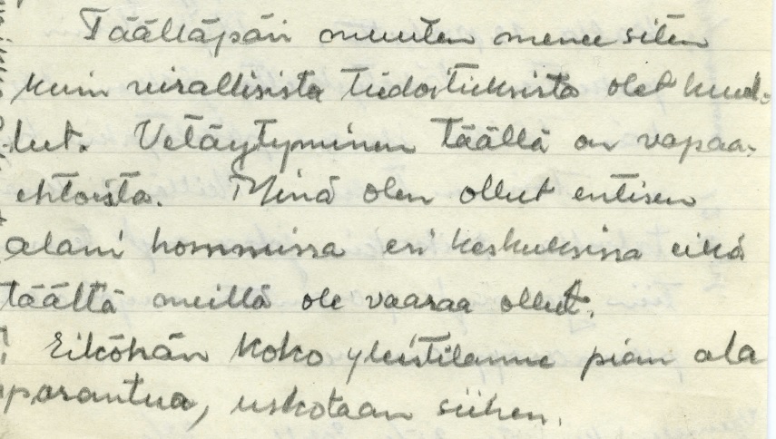 Kirje Lietoon kes�ll� 1944.