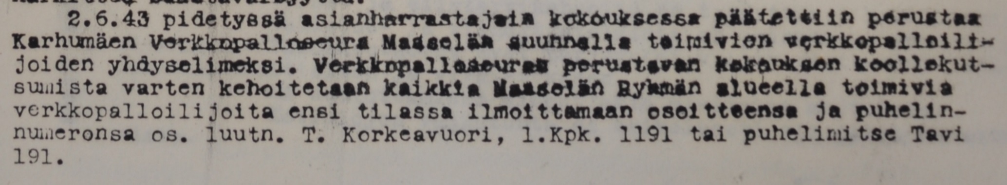 Karhum�en Verkkopalloseura.