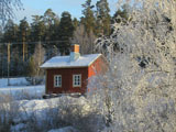 Myll�rin sauna talvella